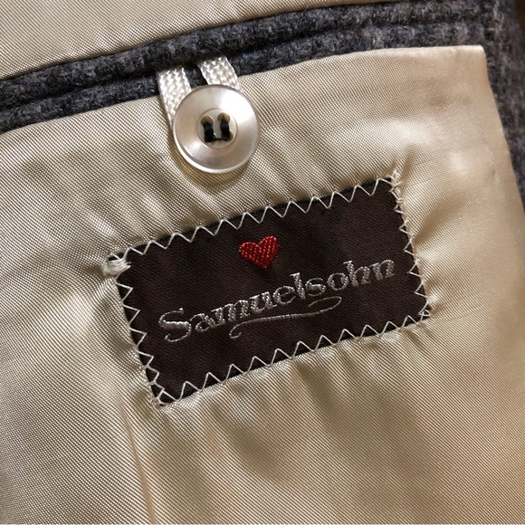 Vintage Samuelsohn Grey Tweed Houndstooth Blazer - Picture 16 of 17